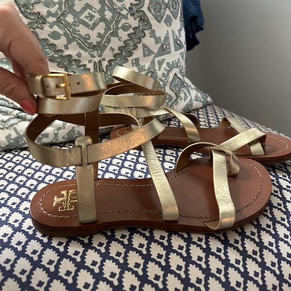 Tory Burch Gold Gladiator Wrap Sandal - Picture 2 of 4